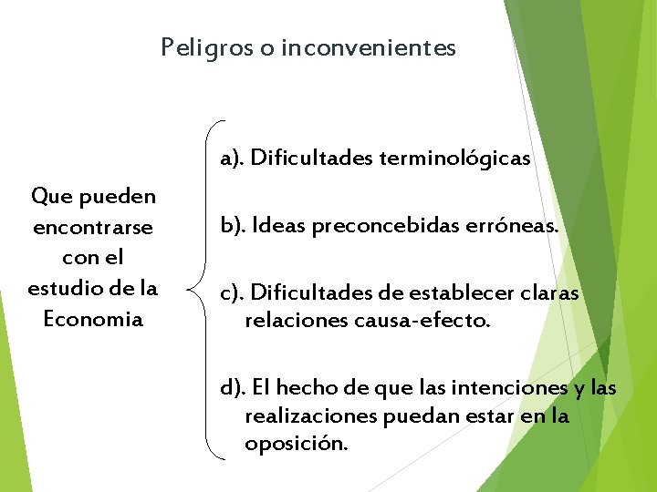 Peligros o inconvenientes a). Dificultades terminológicas Que pueden encontrarse con el estudio de la