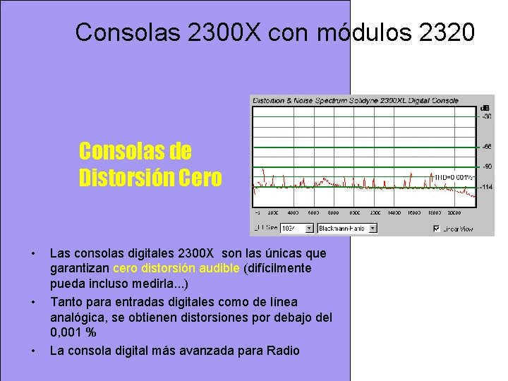 Consolas 2300 X con módulos 2320 Consolas de Distorsión Cero • • • Las Consolas 2300 X con módulos 2320 Consolas de Distorsión Cero • • • Las