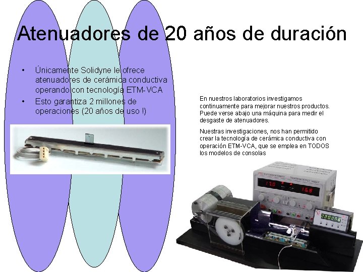 Atenuadores de 20 años de duración • • Únicamente Solidyne le ofrece atenuadores de Atenuadores de 20 años de duración • • Únicamente Solidyne le ofrece atenuadores de