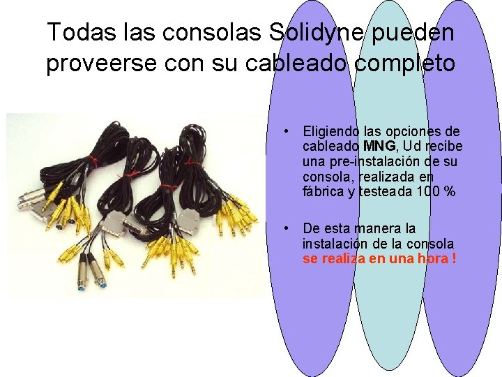 Todas las consolas Solidyne pueden proveerse con su cableado completo • Eligiendo las opciones Todas las consolas Solidyne pueden proveerse con su cableado completo • Eligiendo las opciones