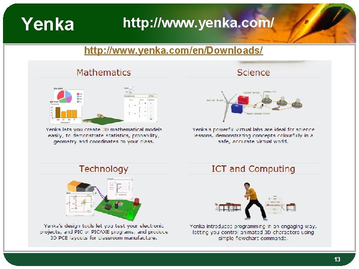 Yenka http: //www. yenka. com/en/Downloads/ 13 
