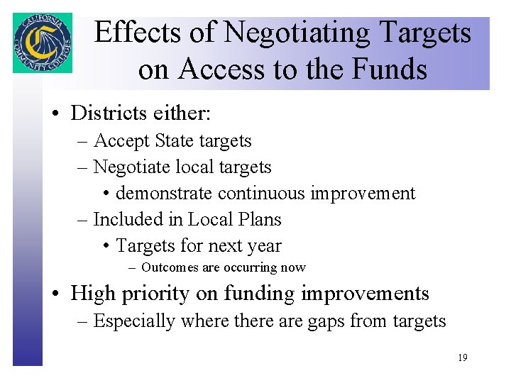 Effects of Negotiating Targets Click to edit Master title style on Access to the