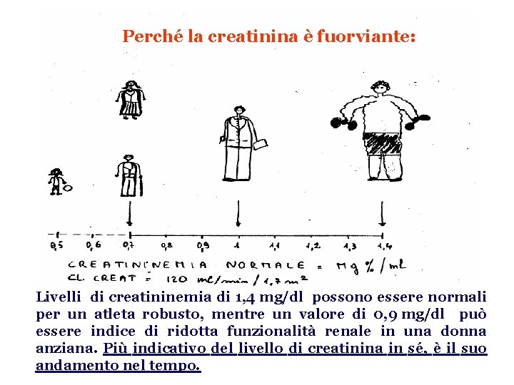 Perché la creatinina è fuorviante: Livelli di creatininemia di 1, 4 mg/dl possono essere