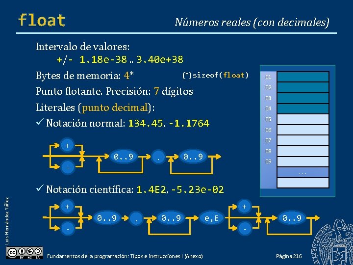 float Números reales (con decimales) Intervalo de valores: +/- 1. 18 e-38. . 3. float Números reales (con decimales) Intervalo de valores: +/- 1. 18 e-38. . 3.