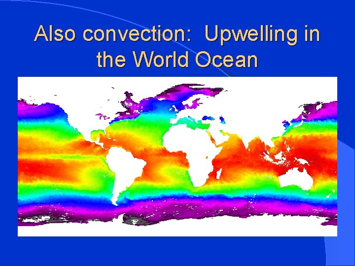 Also convection: Upwelling in the World Ocean 