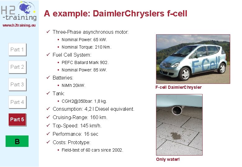 A example: Daimler. Chryslers f-cell www. h 2 training. eu ü Three Phase asynchronous A example: Daimler. Chryslers f-cell www. h 2 training. eu ü Three Phase asynchronous