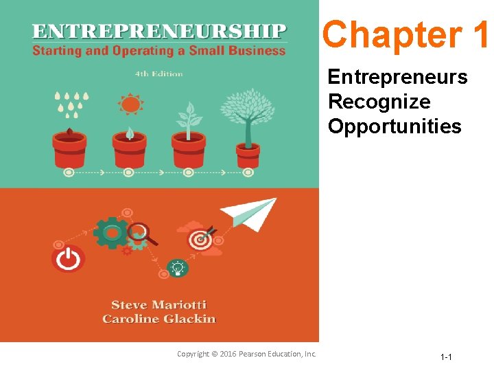 Chapter 1 Entrepreneurs Recognize Opportunities Copyright © 2016 Pearson Education, Inc. 1 -1 