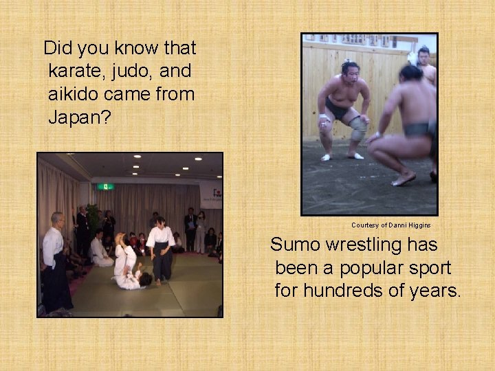 Did you know that karate, judo, and aikido came from Japan? Courtesy of Danni