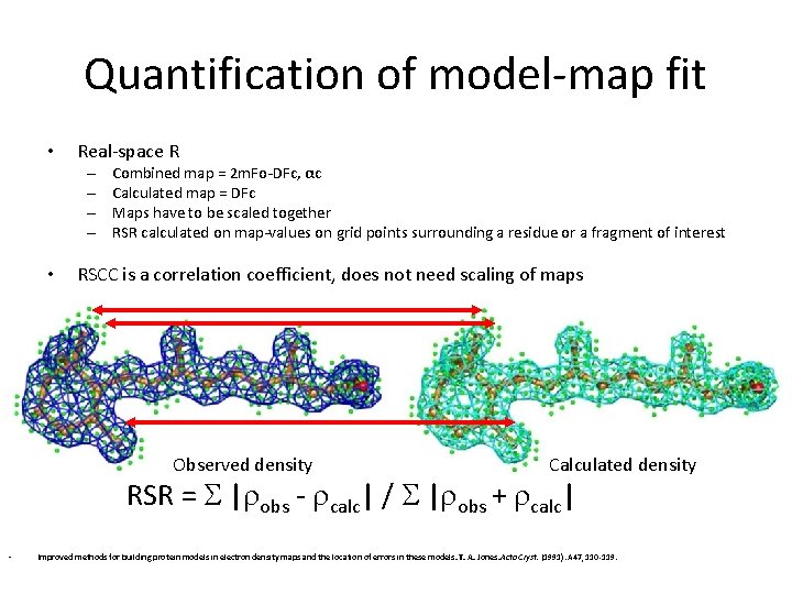 Quantification of model-map fit • Real-space R – – • Combined map = 2 Quantification of model-map fit • Real-space R – – • Combined map = 2