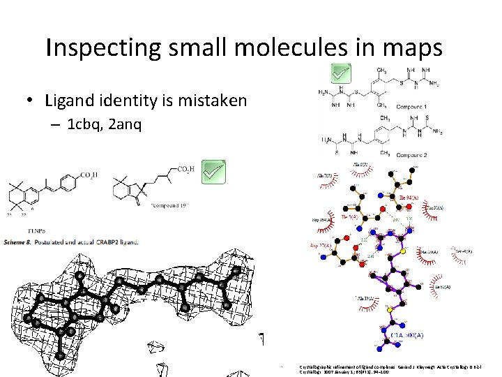 Inspecting small molecules in maps • Ligand identity is mistaken – 1 cbq, 2 Inspecting small molecules in maps • Ligand identity is mistaken – 1 cbq, 2