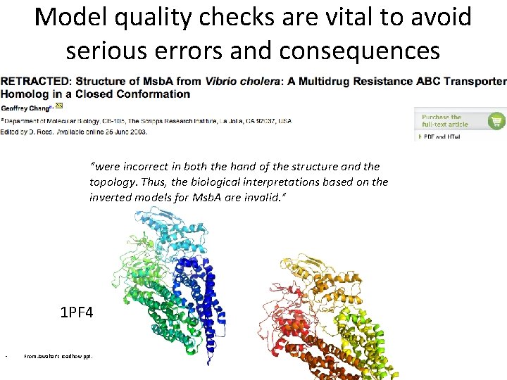 Model quality checks are vital to avoid serious errors and consequences “were incorrect in Model quality checks are vital to avoid serious errors and consequences “were incorrect in