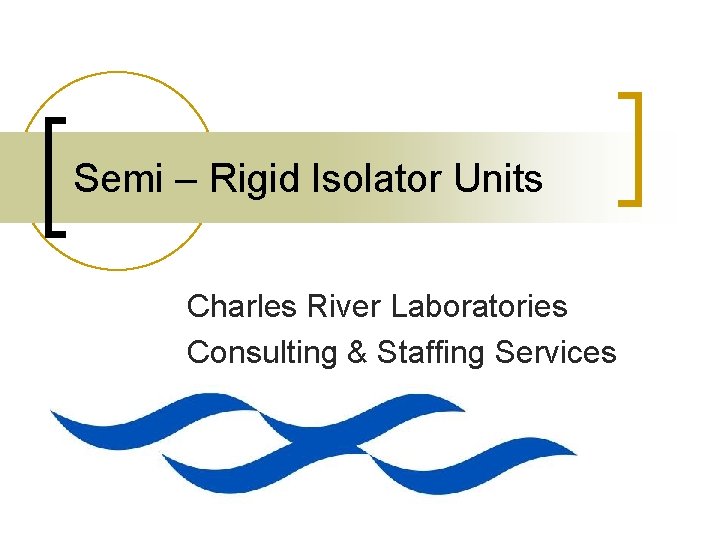 Semi – Rigid Isolator Units Charles River Laboratories Consulting & Staffing Services 