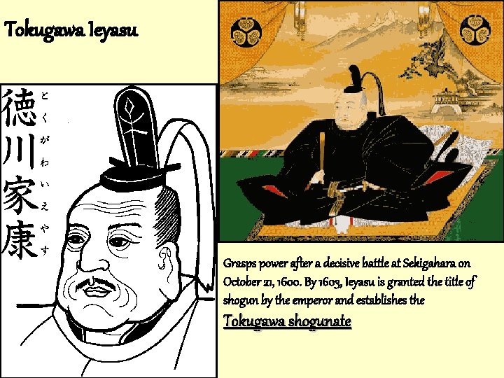 Tokugawa Ieyasu Grasps power after a decisive battle at Sekigahara on October 21, 1600.