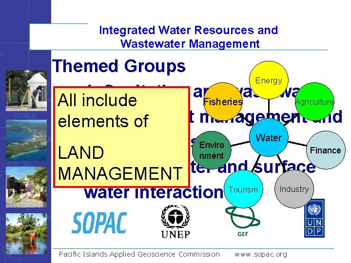 Integrated Water Resources and Wastewater Management Themed Groups Energy 1. Sanitation and wastewater Agriculture