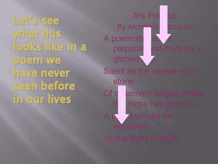 Simile By Archibald Mac. Leish Simile A poem should be palpable and mute as Simile By Archibald Mac. Leish Simile A poem should be palpable and mute as