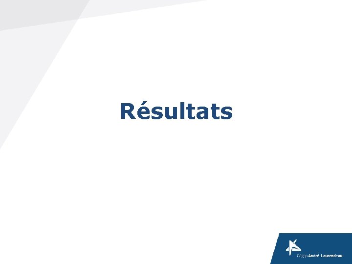 Résultats Résultats