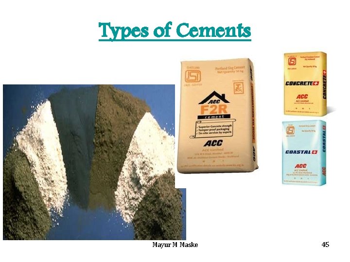 Types of Cements Mayur M Maske 45 