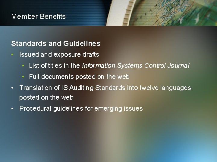 Member Benefits Standards and Guidelines • Issued and exposure drafts • List of titles