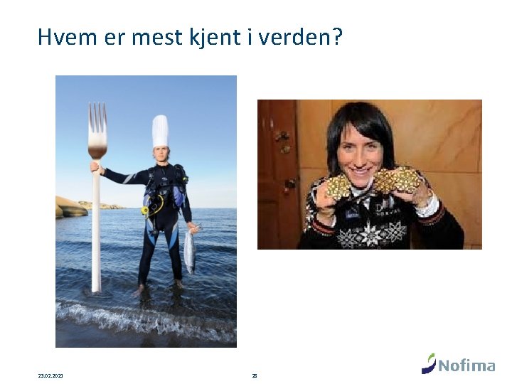 Hvem er mest kjent i verden? 23. 02. 2021 28 