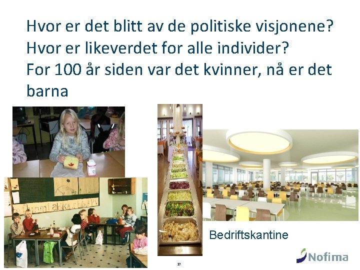 Hvor er det blitt av de politiske visjonene? Hvor er likeverdet for alle individer?