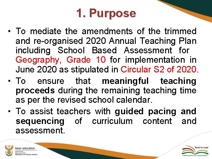 1. Purpose • To mediate the amendments of the trimmed and re-organised 2020 Annual 1. Purpose • To mediate the amendments of the trimmed and re-organised 2020 Annual