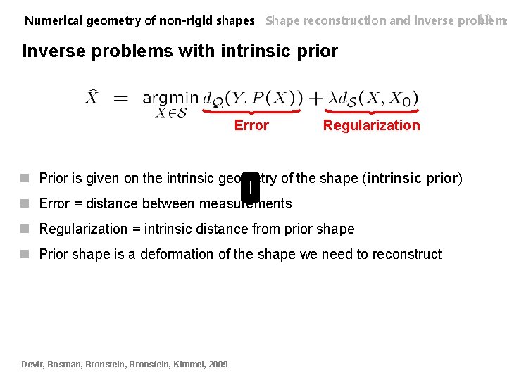 12 Numerical geometry of non-rigid shapes Shape reconstruction and inverse problems Inverse problems with