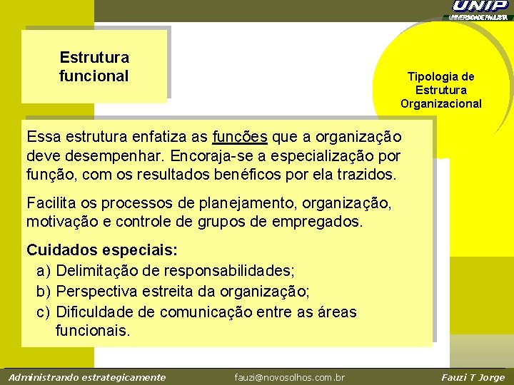 Estrutura funcional Tipologia de Estrutura Organizacional Essa estrutura enfatiza as funções que a organização Estrutura funcional Tipologia de Estrutura Organizacional Essa estrutura enfatiza as funções que a organização