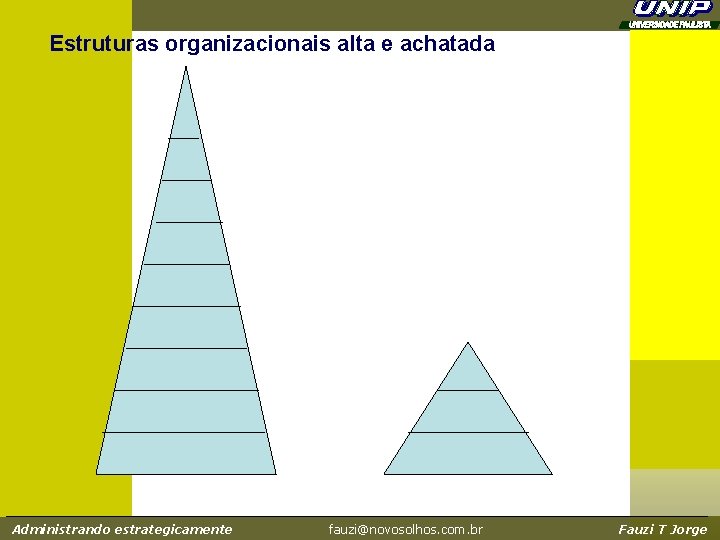 Estruturas organizacionais alta e achatada Administrando estrategicamente fauzi@novosolhos. com. br Fauzi T Jorge Estruturas organizacionais alta e achatada Administrando estrategicamente fauzi@novosolhos. com. br Fauzi T Jorge
