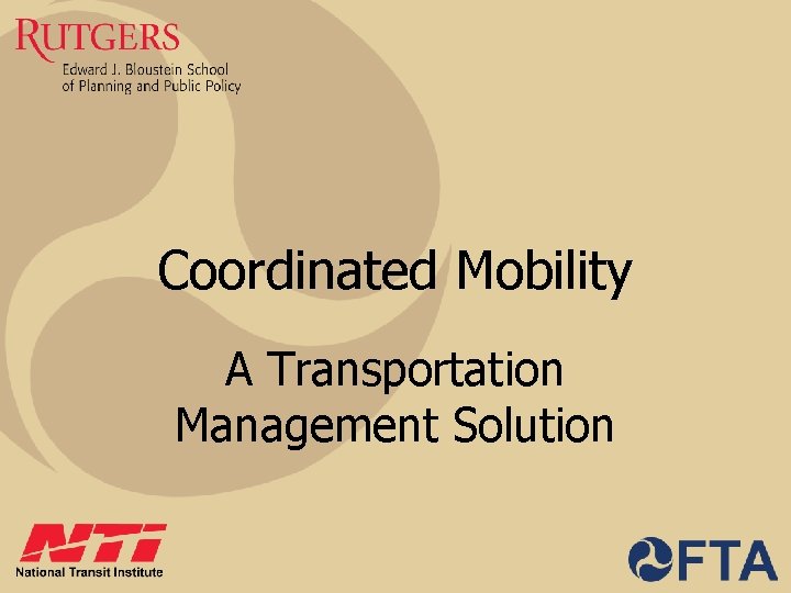 Coordinated Mobility A Transportation Management Solution 