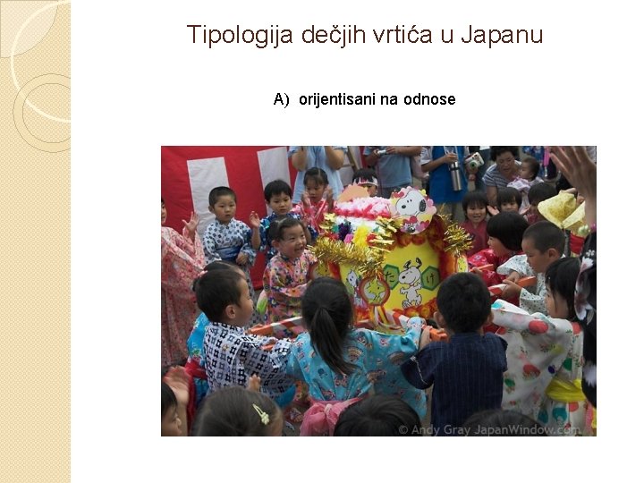 Tipologija dečjih vrtića u Japanu A) orijentisani na odnose Tipologija dečjih vrtića u Japanu A) orijentisani na odnose