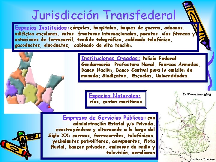 Jurisdicción Transfederal Espacios Instituidos: cárceles, hospitales, buques de guerra, aduanas, edificios escolares, rutas, fronteras