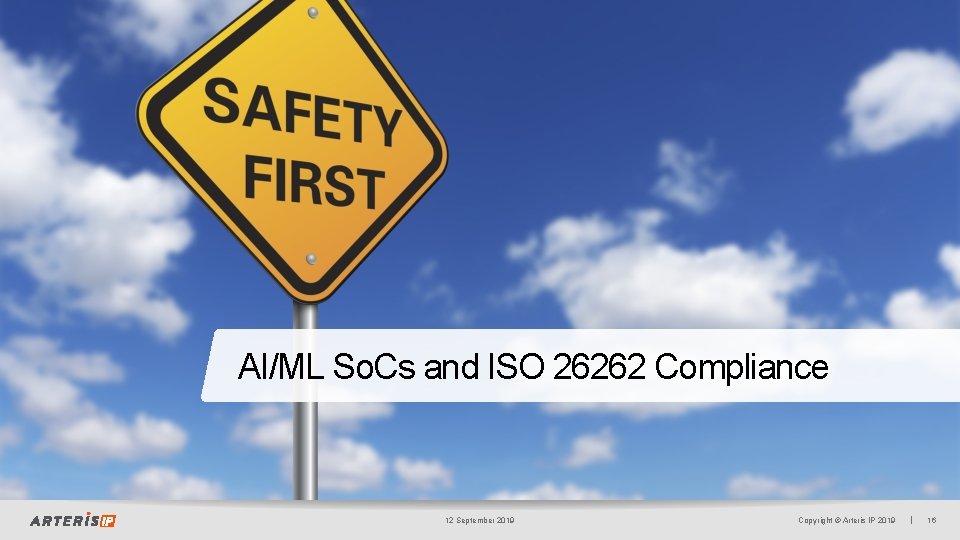 AI/ML So. Cs and ISO 26262 Compliance 12 September 2019 Copyright © Arteris IP