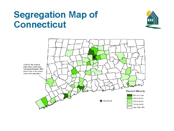 Segregation Map of Connecticut 