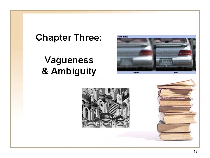 Chapter Three: Vagueness & Ambiguity 19 Chapter Three: Vagueness & Ambiguity 19
