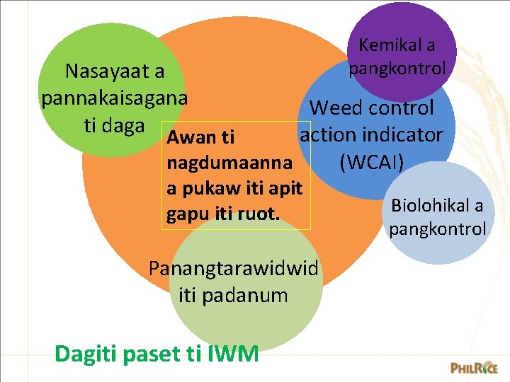Nasayaat a pannakaisagana ti daga Kemikal a pangkontrol Weed control action indicator Awan ti Nasayaat a pannakaisagana ti daga Kemikal a pangkontrol Weed control action indicator Awan ti