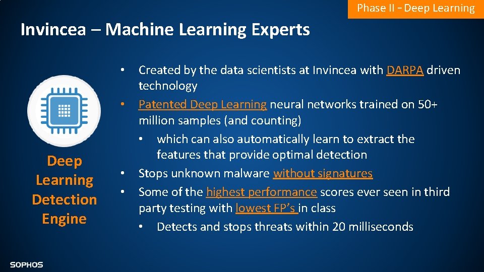 Phase II – Deep Learning Invincea – Machine Learning Experts • • Deep Learning Phase II – Deep Learning Invincea – Machine Learning Experts • • Deep Learning