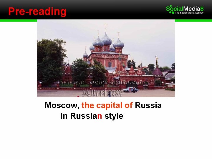 Pre-reading Moscow, the capital of Russia in Russian style 