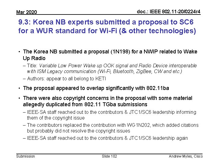 doc. : IEEE 802. 11 -20/0224 r 4 Mar 2020 9. 3: Korea NB