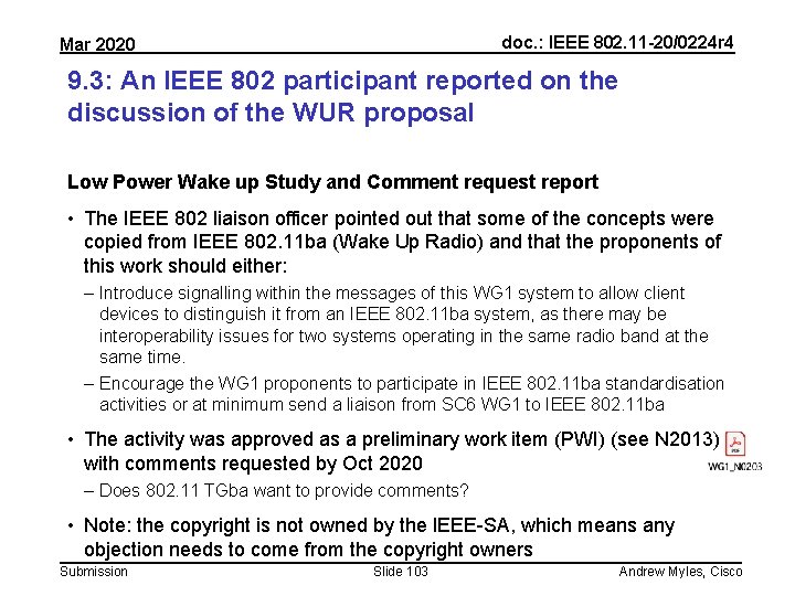 doc. : IEEE 802. 11 -20/0224 r 4 Mar 2020 9. 3: An IEEE