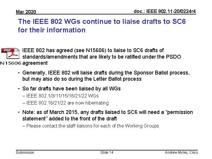 doc. : IEEE 802. 11 -20/0224 r 4 Mar 2020 The IEEE 802 WGs