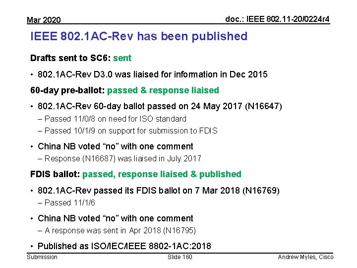 doc. : IEEE 802. 11 -20/0224 r 4 Mar 2020 IEEE 802. 1 AC-Rev