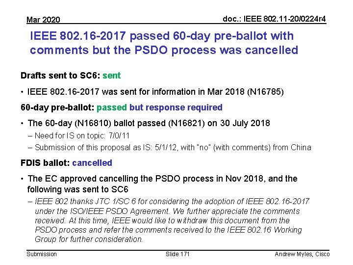 doc. : IEEE 802. 11 -20/0224 r 4 Mar 2020 IEEE 802. 16 -2017