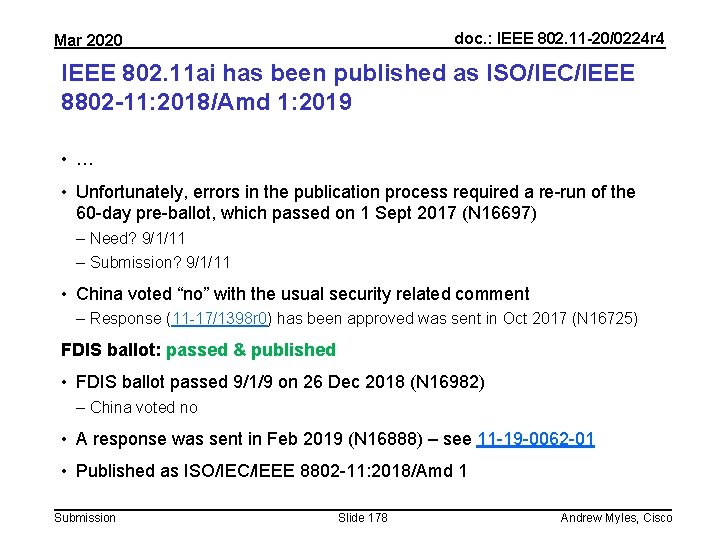 doc. : IEEE 802. 11 -20/0224 r 4 Mar 2020 IEEE 802. 11 ai