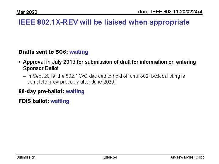 doc. : IEEE 802. 11 -20/0224 r 4 Mar 2020 IEEE 802. 1 X-REV