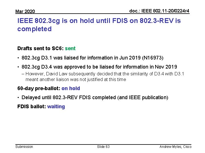 doc. : IEEE 802. 11 -20/0224 r 4 Mar 2020 IEEE 802. 3 cg