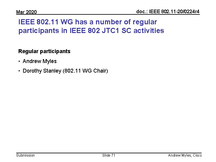 doc. : IEEE 802. 11 -20/0224 r 4 Mar 2020 IEEE 802. 11 WG