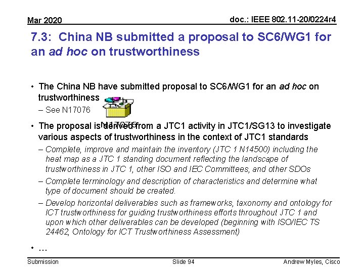 doc. : IEEE 802. 11 -20/0224 r 4 Mar 2020 7. 3: China NB