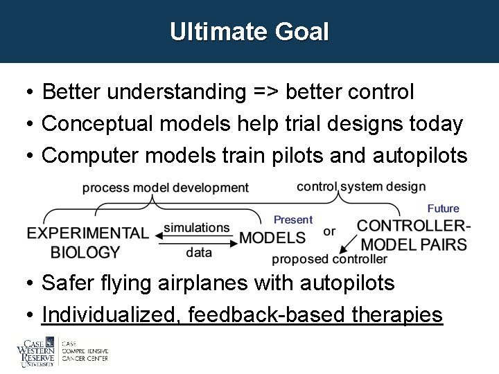 Ultimate Goal • Better understanding => better control • Conceptual models help trial designs