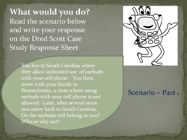 What would you do? Read the scenario below and write your response on the