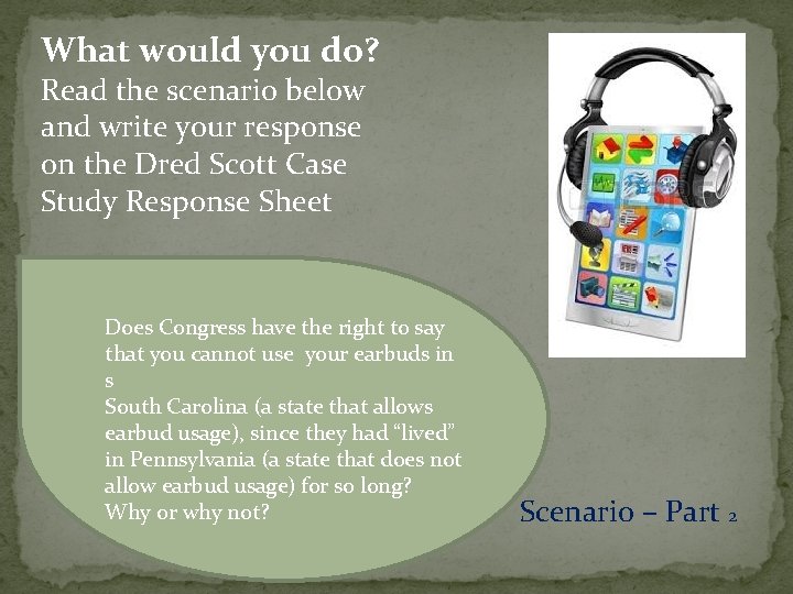 What would you do? Read the scenario below and write your response on the